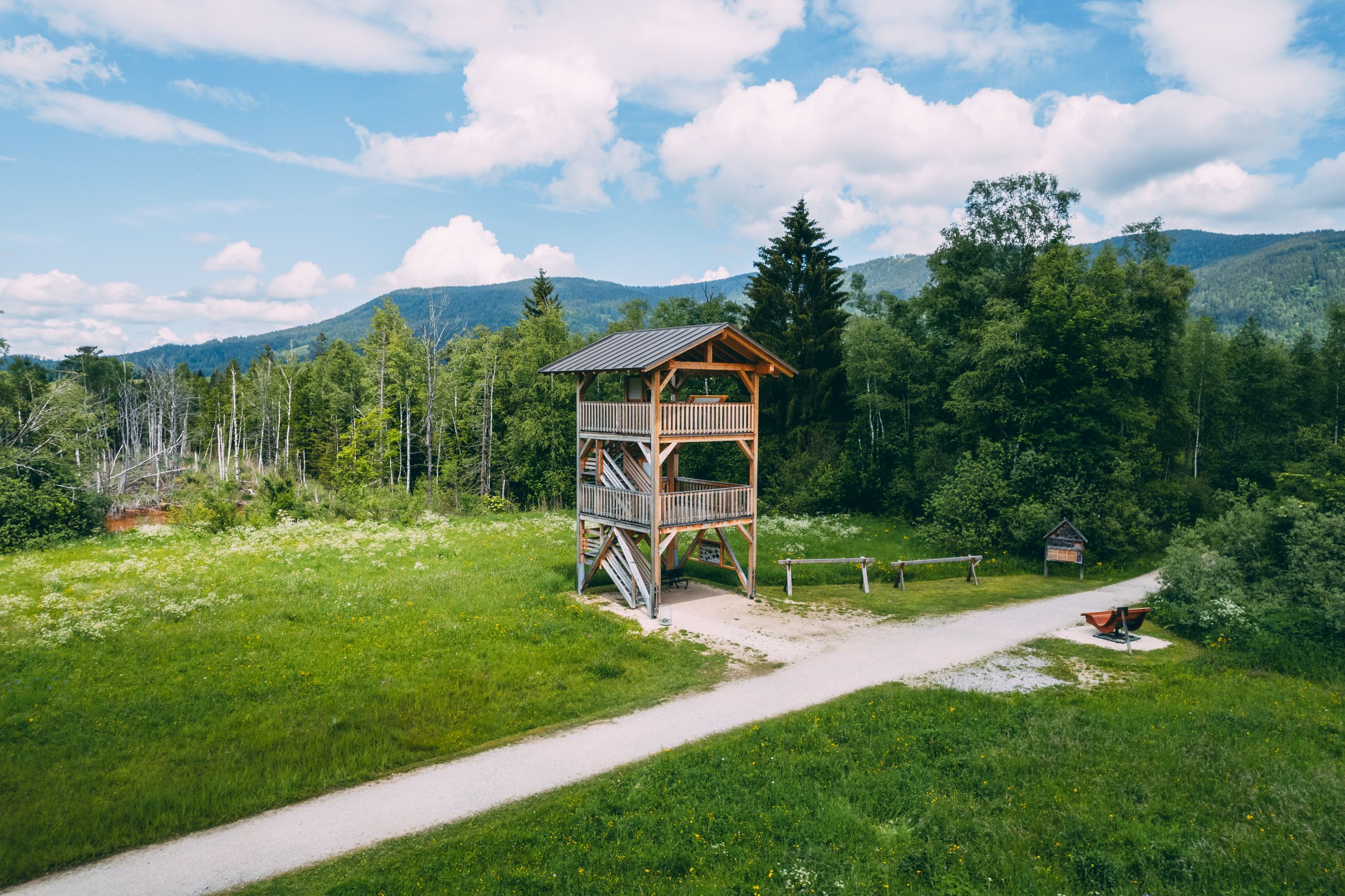 Inzell Sommer Frühling Moor Erlebnis Pfad Fuizn Wandern Talwanderung Natur Vogelbeobachtung Turm Flora Fauna