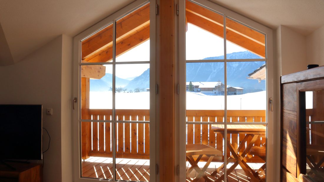 Blick zum Süd-Balkon